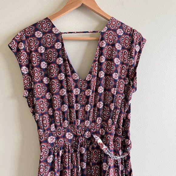 Daniel Rainn Double V Faux Wrap Dress Surplice Neck Belted Womens Size M - Picture 9 of 9